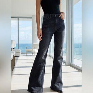 Seven7 High-Rise Black Wide Leg Flare Jeans